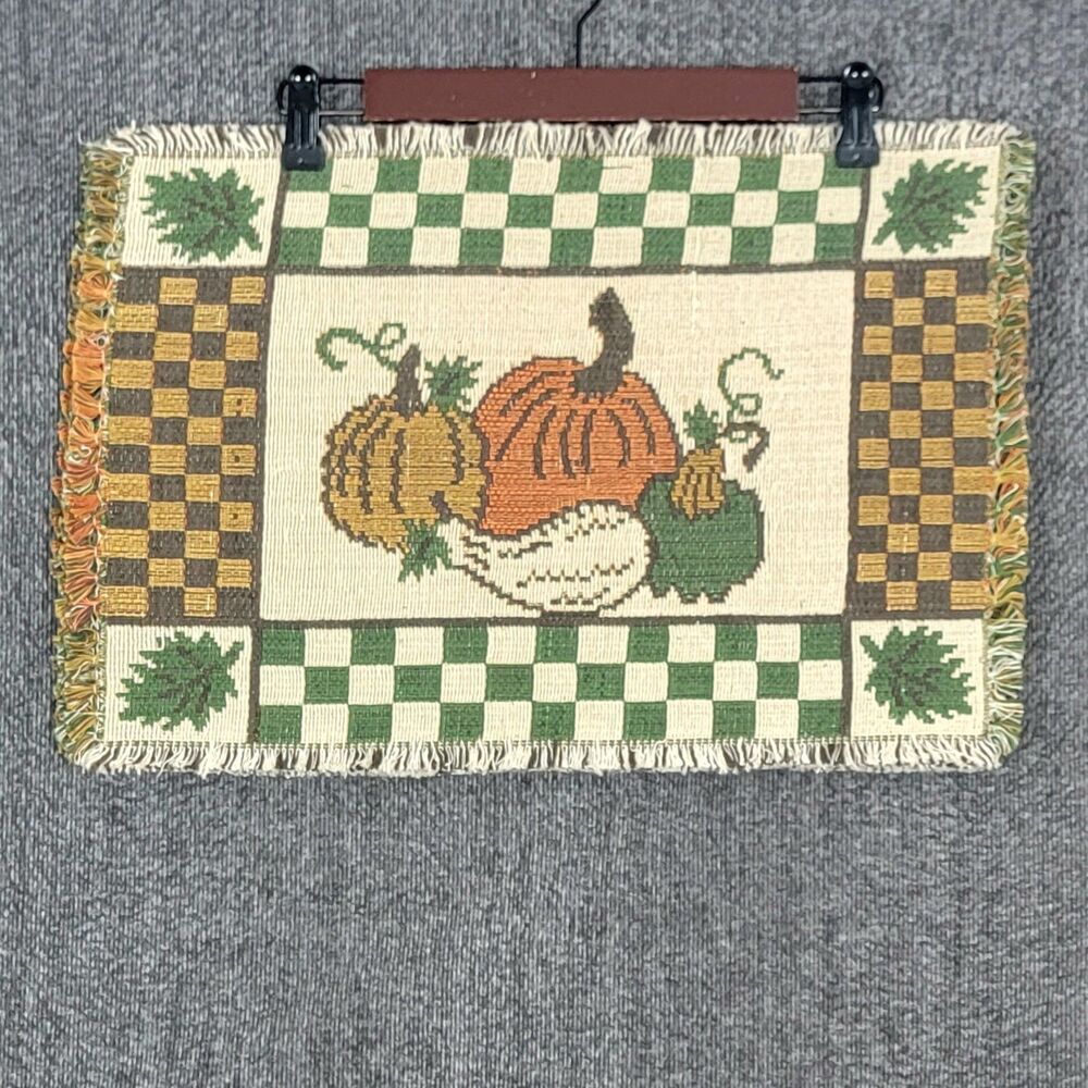 WC Designs Placemats Multicolor Lot Set Of 4 Many Thanks Fall Harvest Theme